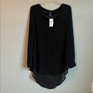 Torrid Black V-Neck Long Sleeve Top